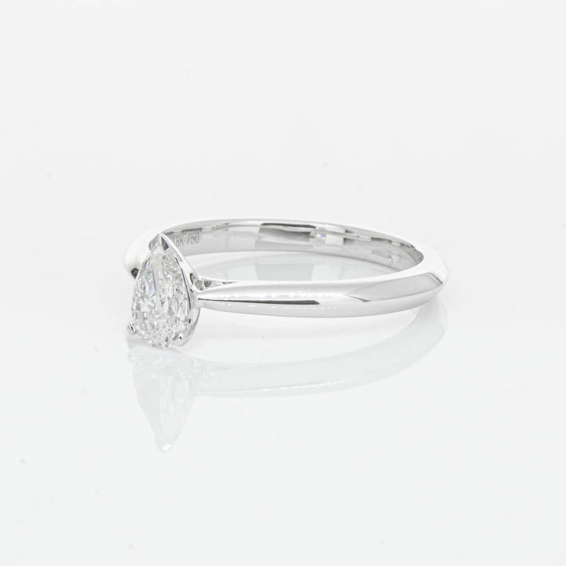 18ct White Gold .40ct Pear Cut Diamond Venetian Ring-Ring-Walker & Hall