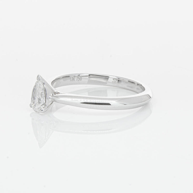 18ct White Gold .40ct Pear Cut Diamond Venetian Ring-Ring-Walker & Hall