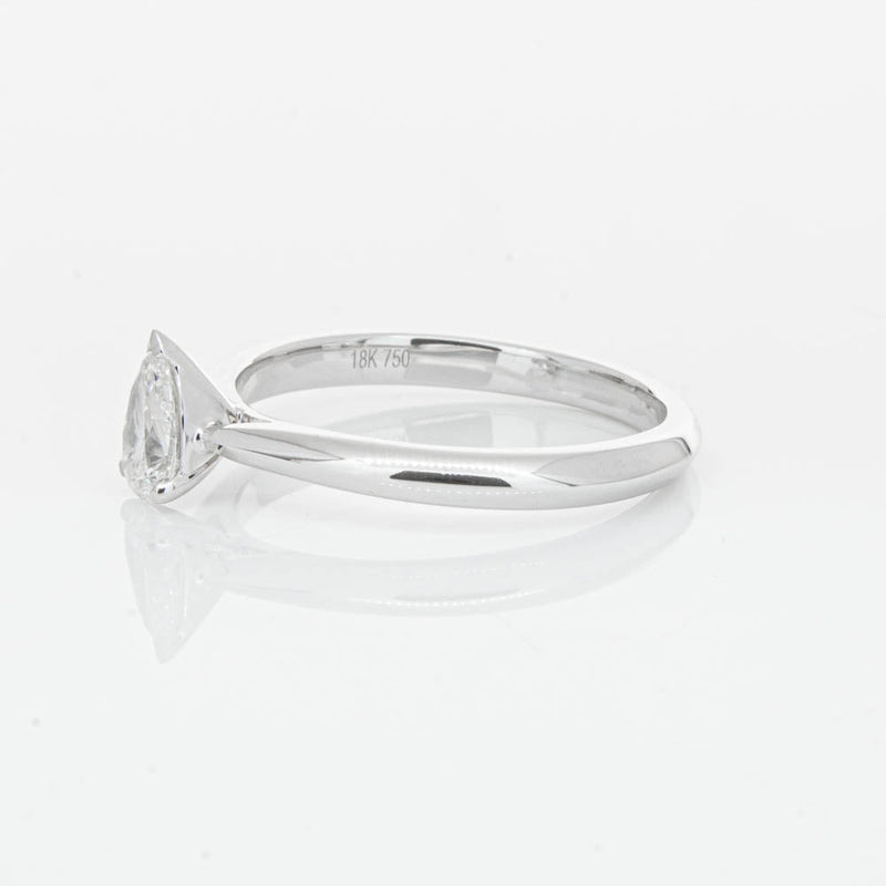 18ct White Gold .40ct Pear Cut Diamond Venetian Ring-Ring-Walker & Hall