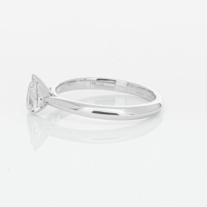 18ct White Gold .40ct Pear Cut Diamond Venetian Ring-Ring-Walker & Hall