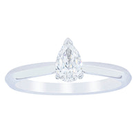 18ct White Gold .40ct Pear Cut Diamond Venetian Ring-Ring-Walker & Hall