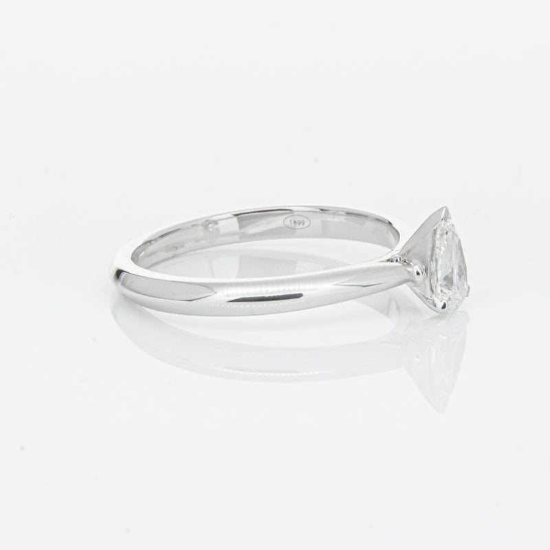 18ct White Gold .40ct Pear Cut Diamond Venetian Ring-Ring-Walker & Hall