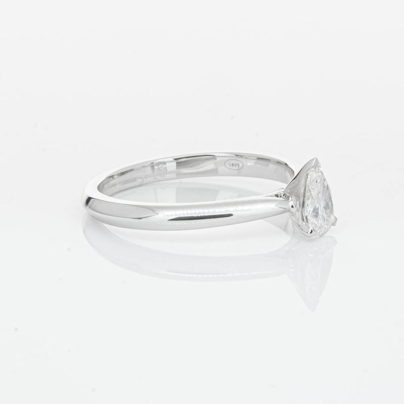 18ct White Gold .40ct Pear Cut Diamond Venetian Ring-Ring-Walker & Hall