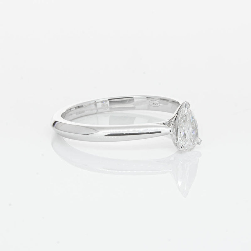 18ct White Gold .40ct Pear Cut Diamond Venetian Ring-Ring-Walker & Hall