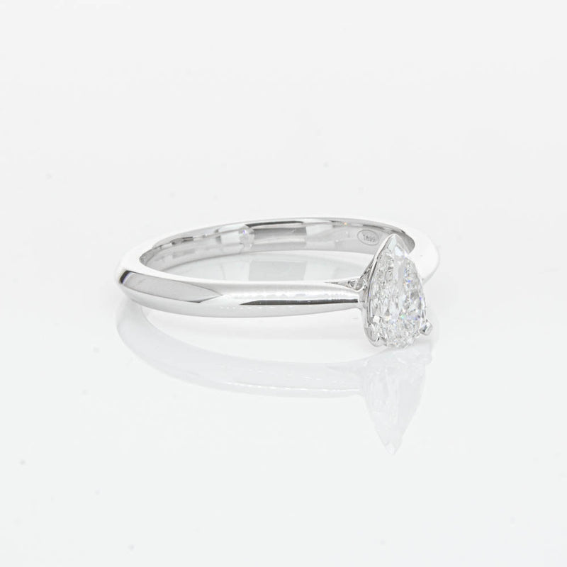 18ct White Gold .40ct Pear Cut Diamond Venetian Ring-Ring-Walker & Hall