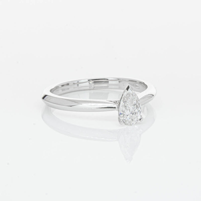 18ct White Gold .40ct Pear Cut Diamond Venetian Ring-Ring-Walker & Hall