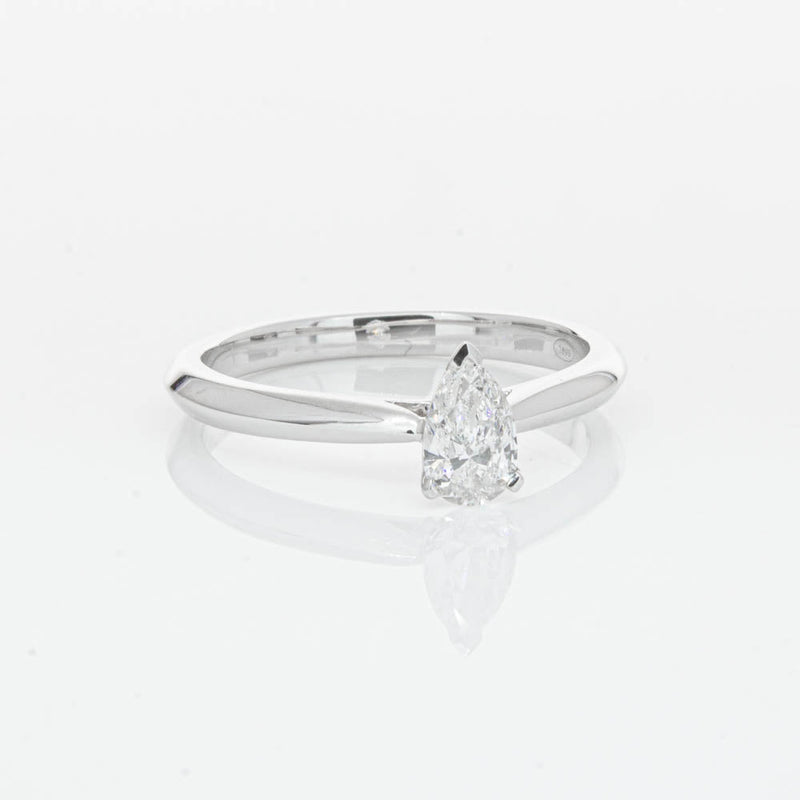 18ct White Gold .40ct Pear Cut Diamond Venetian Ring-Ring-Walker & Hall