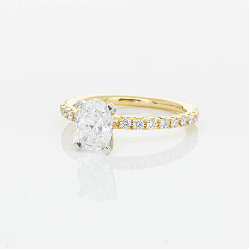 18ct Yellow Gold 1.00ct Oval Cut Diamond Comet Ring-Ring-Walker & Hall