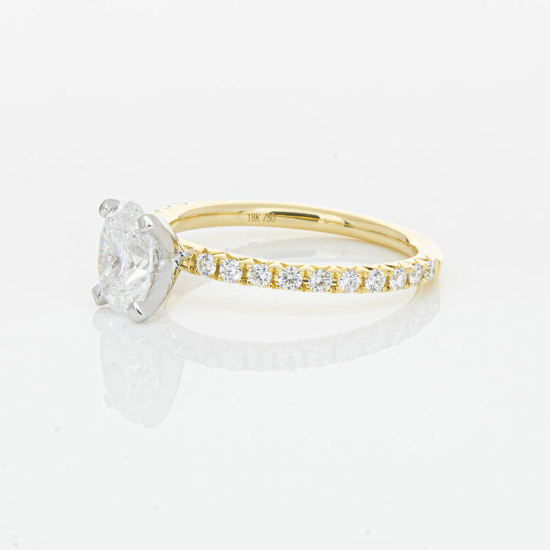 18ct Yellow Gold 1.00ct Oval Cut Diamond Comet Ring-Ring-Walker & Hall