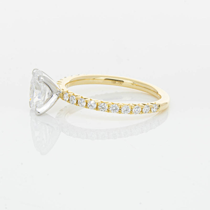 18ct Yellow Gold 1.00ct Oval Cut Diamond Comet Ring-Ring-Walker & Hall