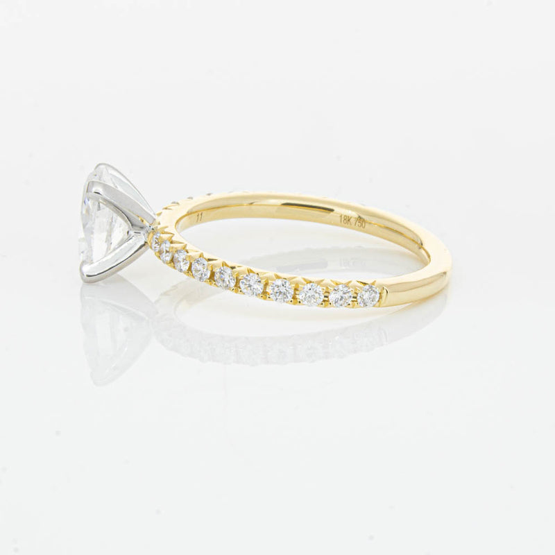 18ct Yellow Gold 1.00ct Oval Cut Diamond Comet Ring-Ring-Walker & Hall