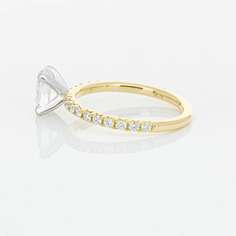 18ct Yellow Gold 1.00ct Oval Cut Diamond Comet Ring-Ring-Walker & Hall