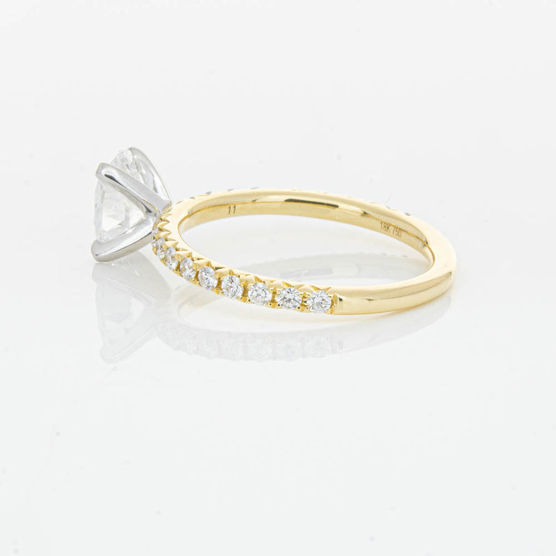 18ct Yellow Gold 1.00ct Oval Cut Diamond Comet Ring-Ring-Walker & Hall