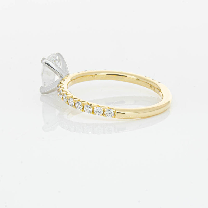 18ct Yellow Gold 1.00ct Oval Cut Diamond Comet Ring-Ring-Walker & Hall