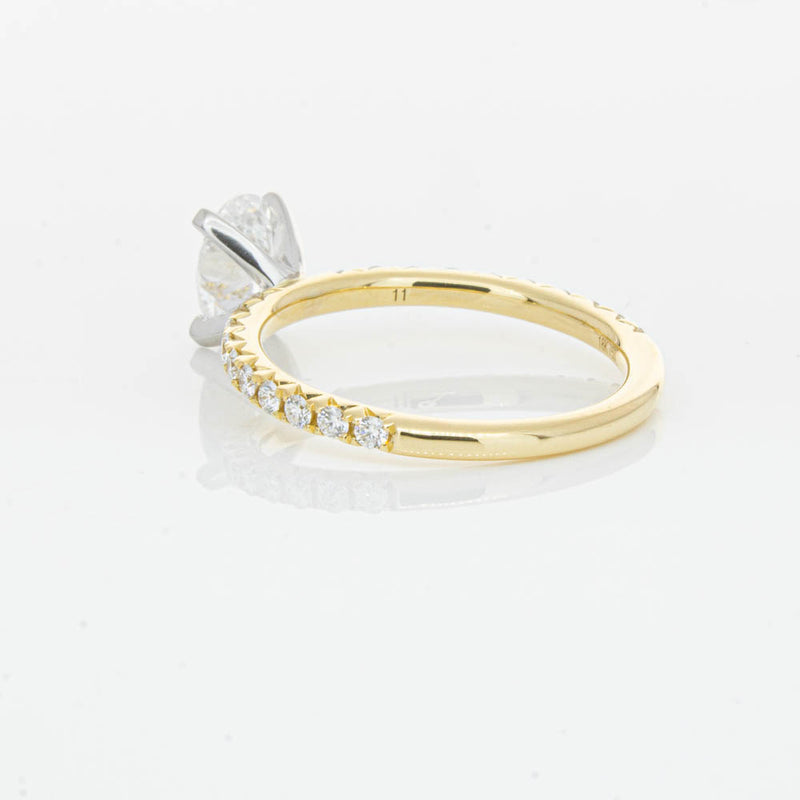 18ct Yellow Gold 1.00ct Oval Cut Diamond Comet Ring-Ring-Walker & Hall