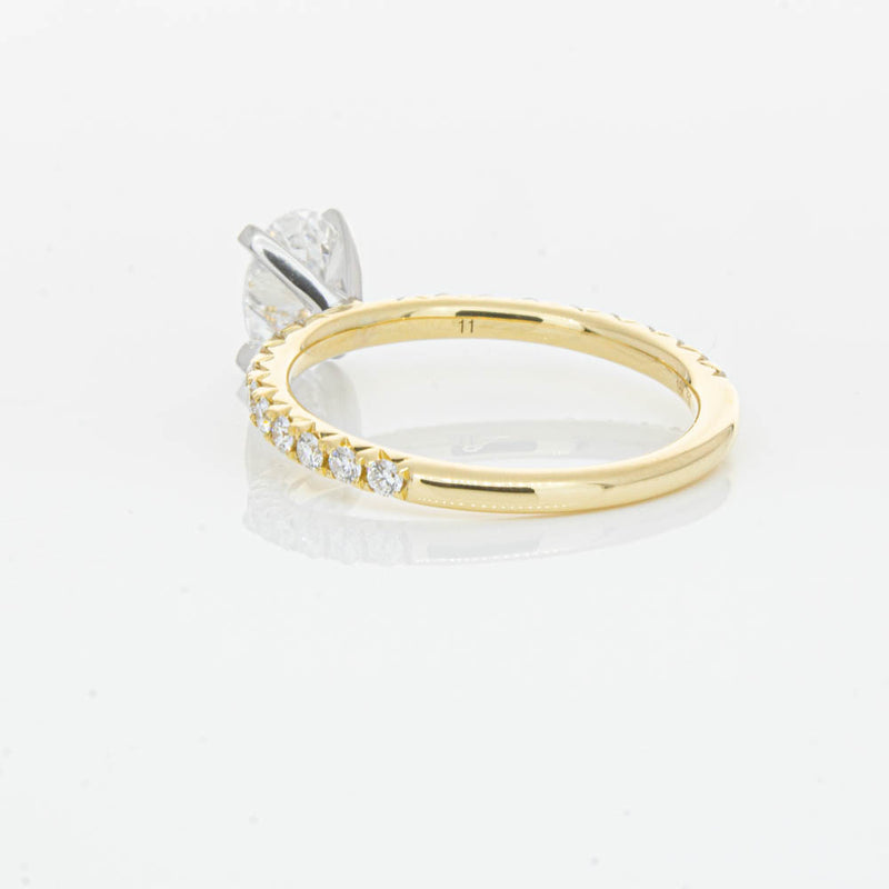 18ct Yellow Gold 1.00ct Oval Cut Diamond Comet Ring-Ring-Walker & Hall