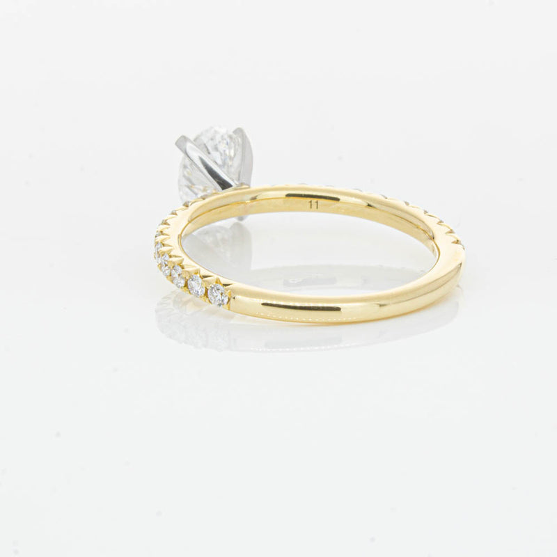 18ct Yellow Gold 1.00ct Oval Cut Diamond Comet Ring-Ring-Walker & Hall