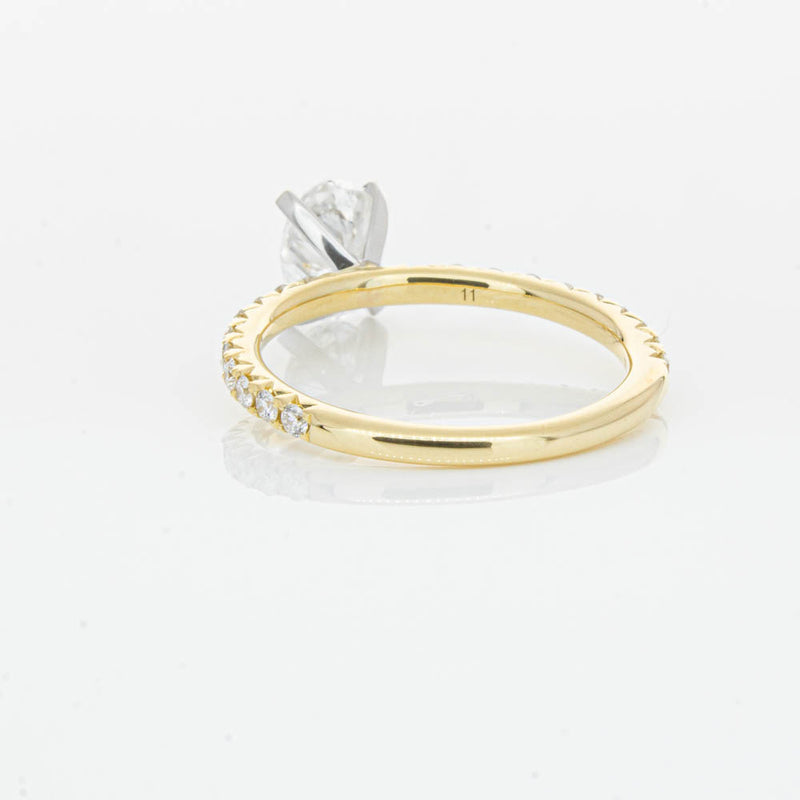 18ct Yellow Gold 1.00ct Oval Cut Diamond Comet Ring-Ring-Walker & Hall