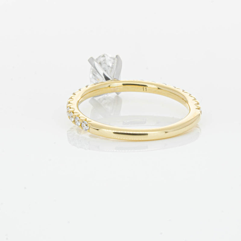 18ct Yellow Gold 1.00ct Oval Cut Diamond Comet Ring-Ring-Walker & Hall