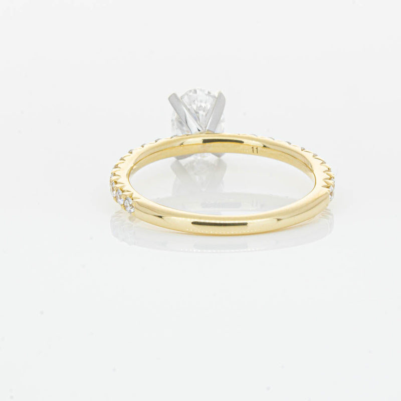18ct Yellow Gold 1.00ct Oval Cut Diamond Comet Ring-Ring-Walker & Hall