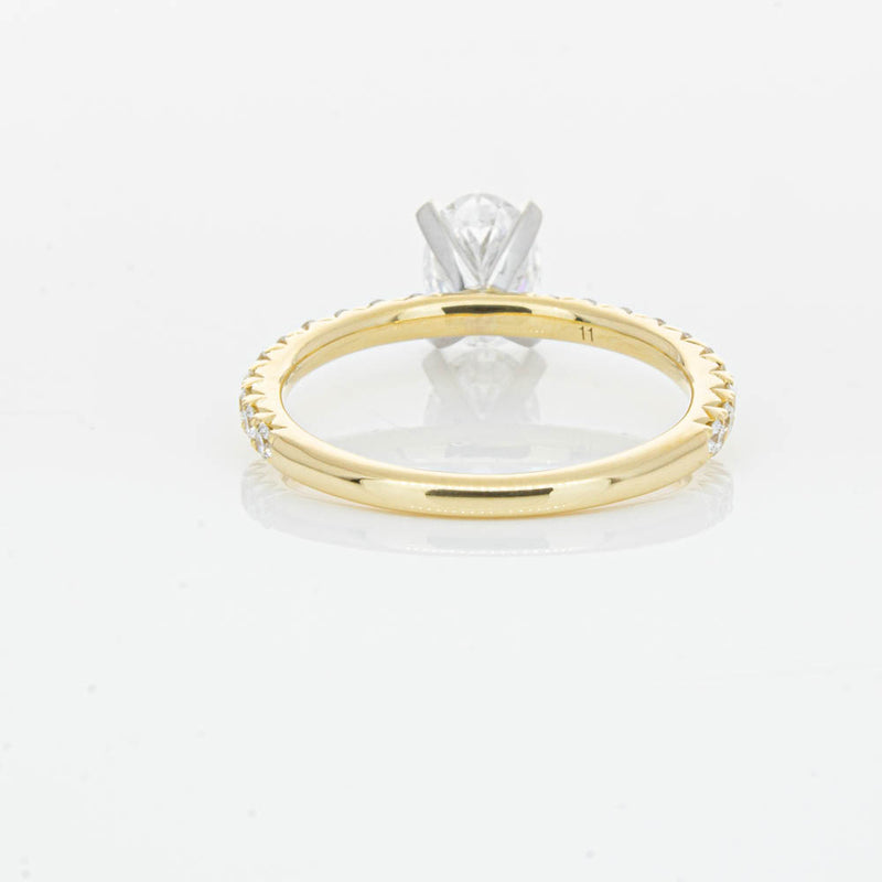 18ct Yellow Gold 1.00ct Oval Cut Diamond Comet Ring-Ring-Walker & Hall