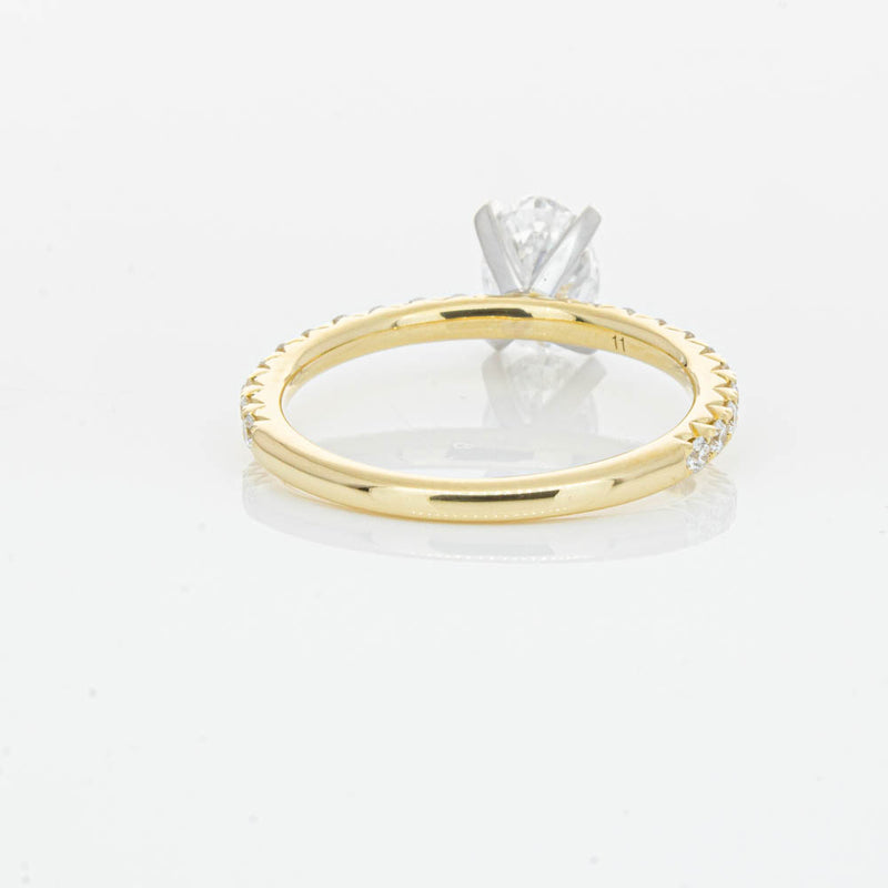 18ct Yellow Gold 1.00ct Oval Cut Diamond Comet Ring-Ring-Walker & Hall
