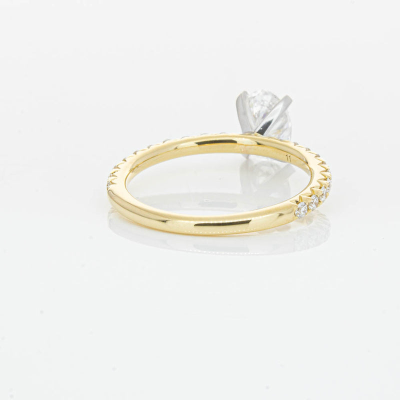 18ct Yellow Gold 1.00ct Oval Cut Diamond Comet Ring-Ring-Walker & Hall