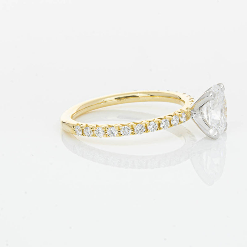 18ct Yellow Gold 1.00ct Oval Cut Diamond Comet Ring-Ring-Walker & Hall