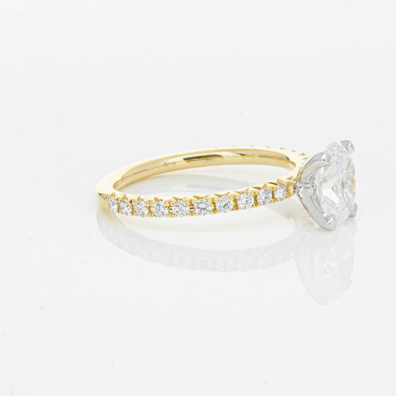 18ct Yellow Gold 1.00ct Oval Cut Diamond Comet Ring-Ring-Walker & Hall