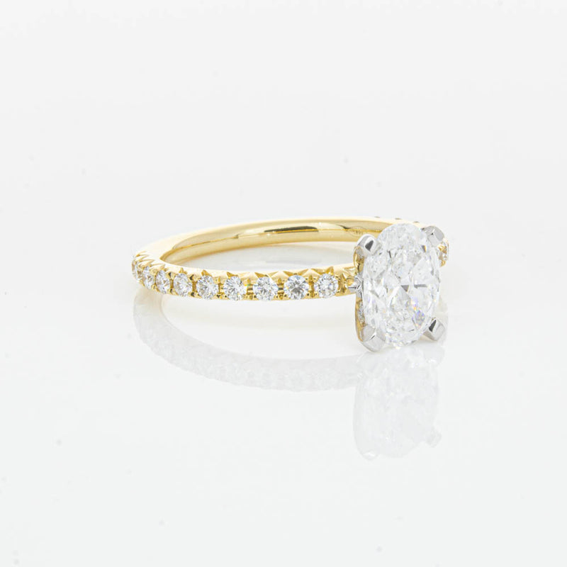 18ct Yellow Gold 1.00ct Oval Cut Diamond Comet Ring-Ring-Walker & Hall