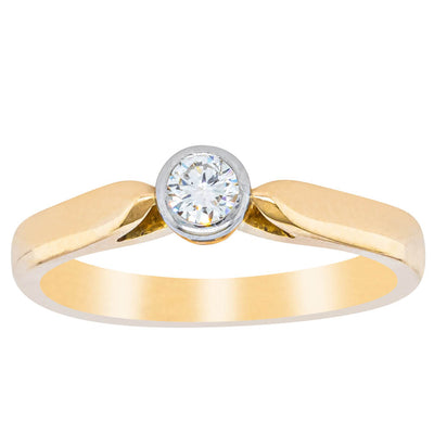Deja Vu 18ct Yellow Gold & Platinum .18ct Diamond Ring-Ring-Walker & Hall