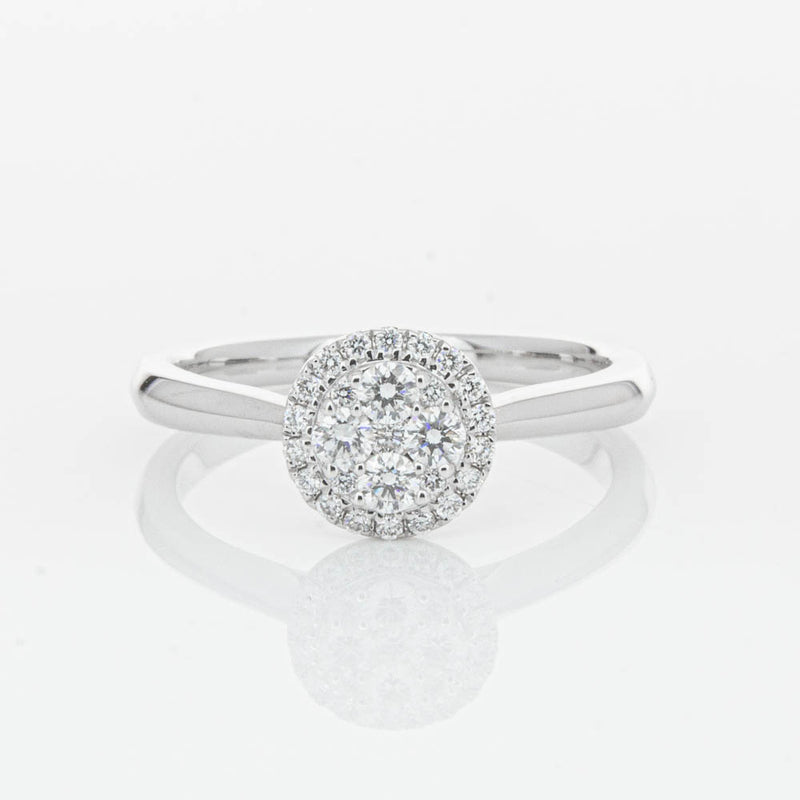 14ct White Gold Diamond Mini Saturn Ring-Ring-Walker & Hall