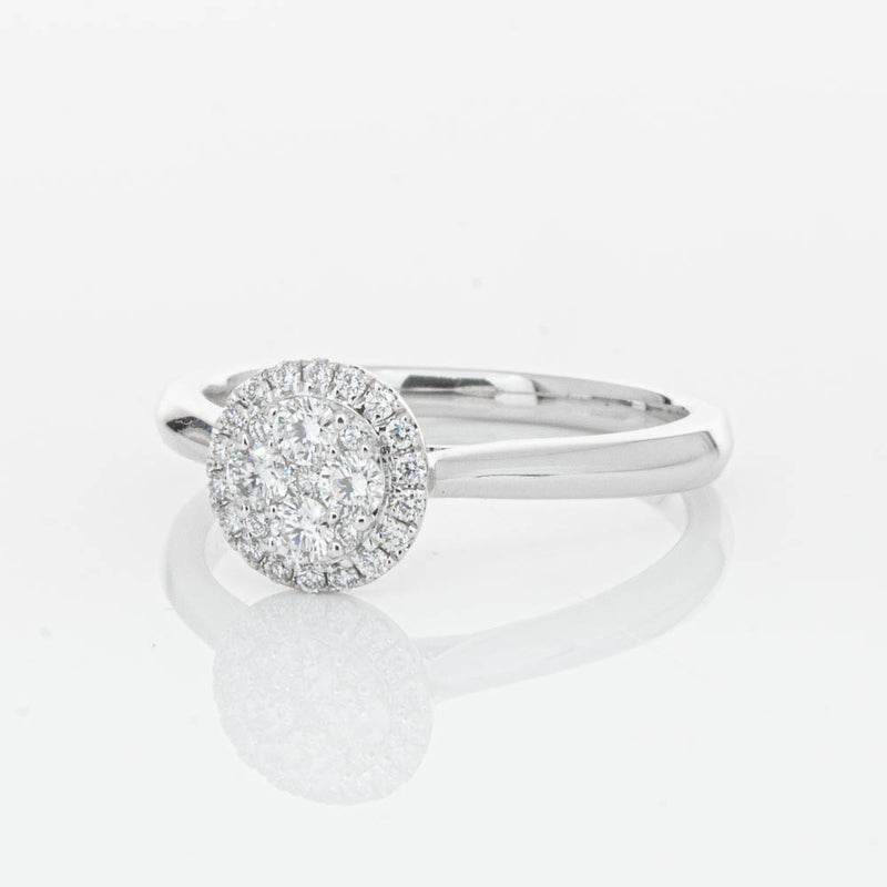 14ct White Gold Diamond Mini Saturn Ring-Ring-Walker & Hall