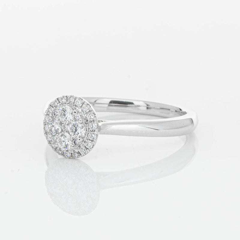 14ct White Gold Diamond Mini Saturn Ring-Ring-Walker & Hall