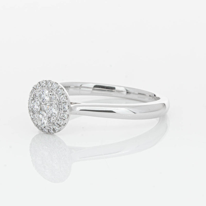 14ct White Gold Diamond Mini Saturn Ring-Ring-Walker & Hall