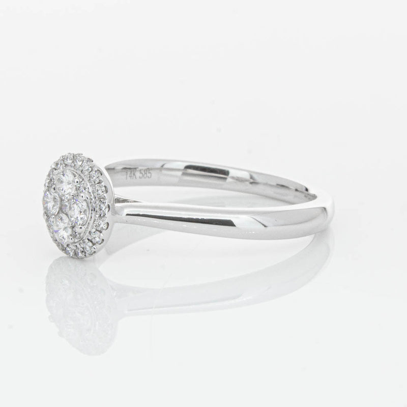 14ct White Gold Diamond Mini Saturn Ring-Ring-Walker & Hall