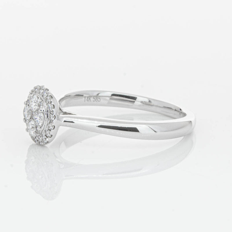 14ct White Gold Diamond Mini Saturn Ring-Ring-Walker & Hall