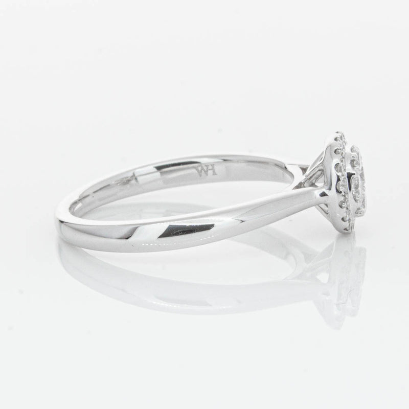 14ct White Gold Diamond Mini Saturn Ring-Ring-Walker & Hall