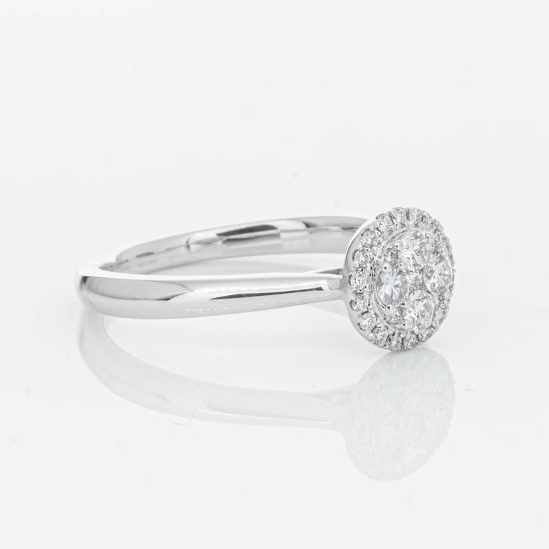 14ct White Gold Diamond Mini Saturn Ring-Ring-Walker & Hall