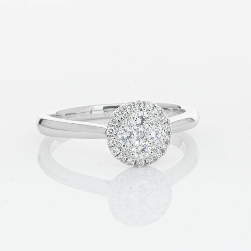 14ct White Gold Diamond Mini Saturn Ring-Ring-Walker & Hall