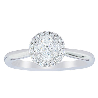 14ct White Gold Diamond Mini Saturn Ring-Ring-Walker & Hall