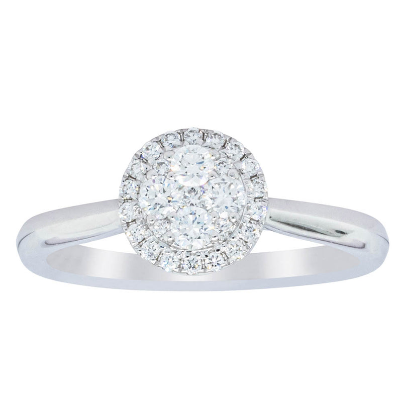 14ct White Gold Diamond Mini Saturn Ring-Ring-Walker & Hall