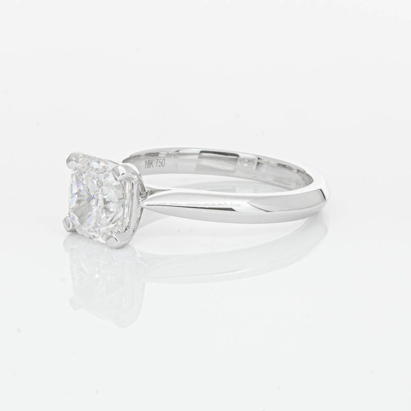 18ct White Gold 2.01ct Cushion Cut Diamond Venetian Ring-Ring-Walker & Hall