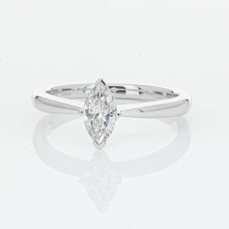 18ct White Gold .50ct Marquise Cut Diamond Royale Ring-Ring-Walker & Hall