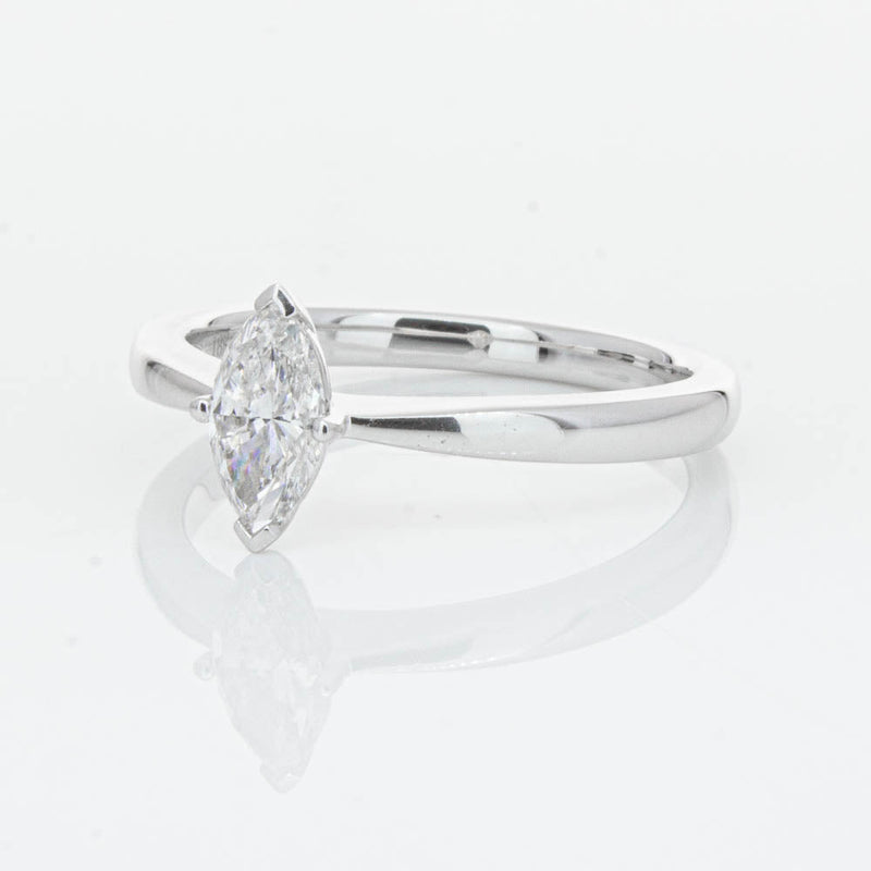 18ct White Gold .50ct Marquise Cut Diamond Royale Ring-Ring-Walker & Hall
