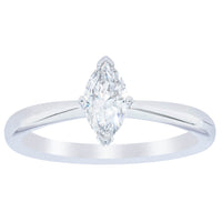 18ct White Gold .50ct Marquise Cut Diamond Royale Ring-Ring-Walker & Hall