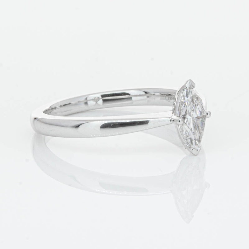 18ct White Gold .50ct Marquise Cut Diamond Royale Ring-Ring-Walker & Hall