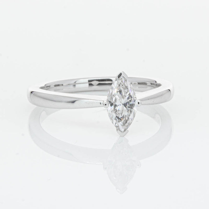 18ct White Gold .50ct Marquise Cut Diamond Royale Ring-Ring-Walker & Hall