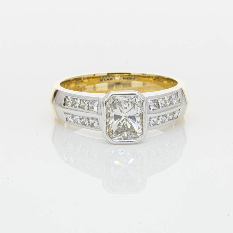 Deja Vu 18ct Yellow Gold 1.40ct Radiant Cut Diamond Ring-Ring-Walker & Hall