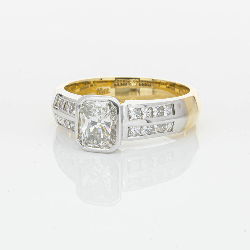 Deja Vu 18ct Yellow Gold 1.40ct Radiant Cut Diamond Ring-Ring-Walker & Hall